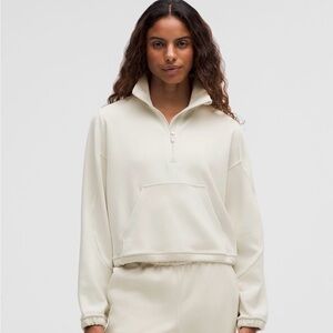 🚨NWT🚨 Lululemon Brushed Softstreme Half Zip in Bone Size 4